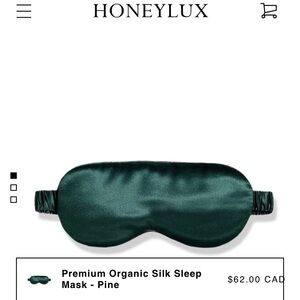 Premium Organic Silk Sleep Mask - Pine | New In Packaging | Forest Green Emerald